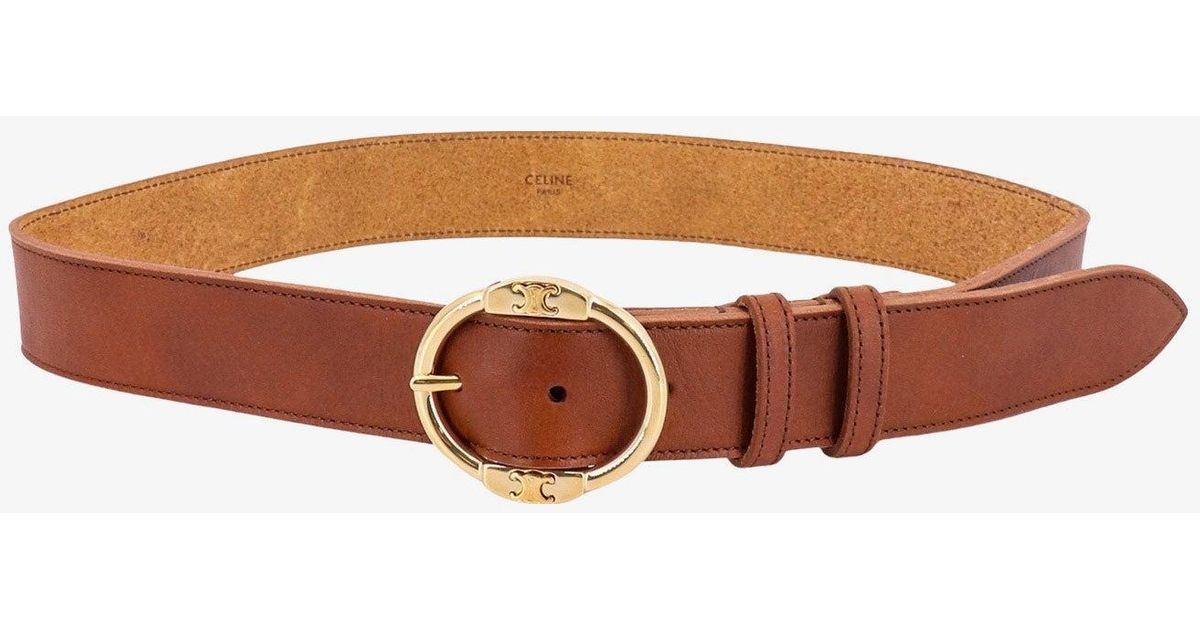 Celine Leather Belts in Brown Lyst