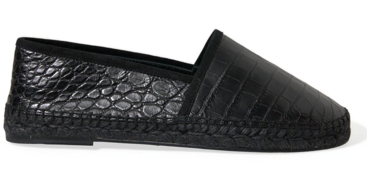 Dolce & Gabbana Black Exotic Leather Espadrilles Slip On Men\'s Shoes Dolce & Gabbana Green Exotic Leather Espadrilles Slip On  main image 4
