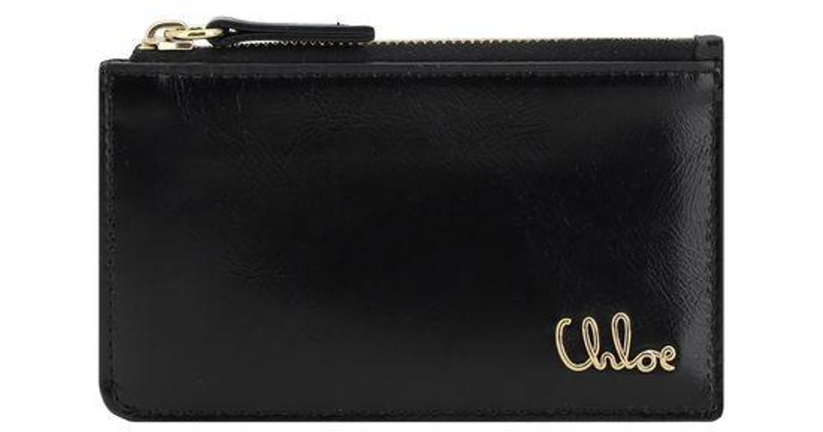 Chloé Logoed Card Holder in Black | Lyst UK