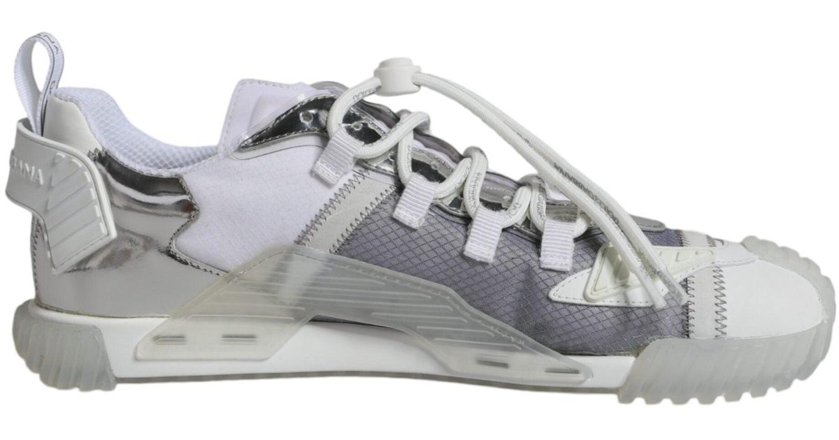Dolce & Gabbana Silver Black Nylon NS1 Low Top Sneakers Shoes main image 0
