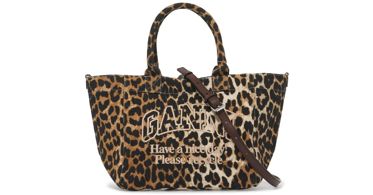 ganni-Black-Leopard-Print-Tote