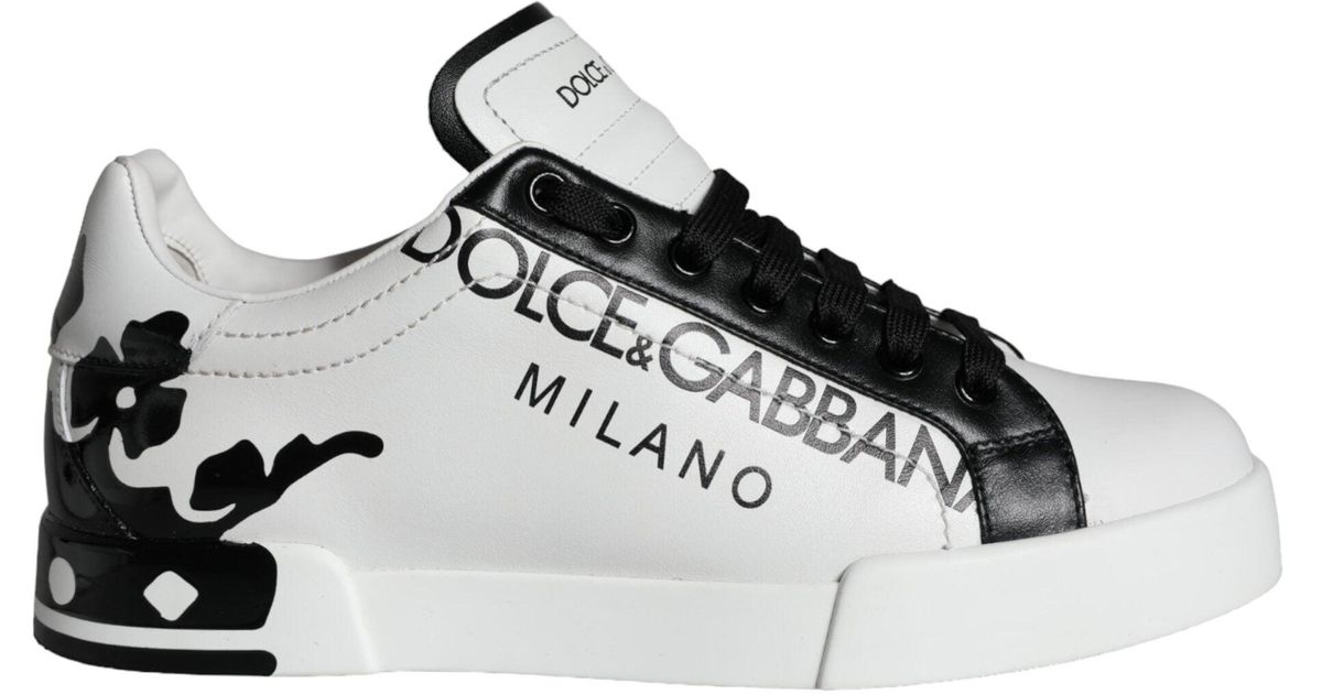 dolce gabbana white and black shoes