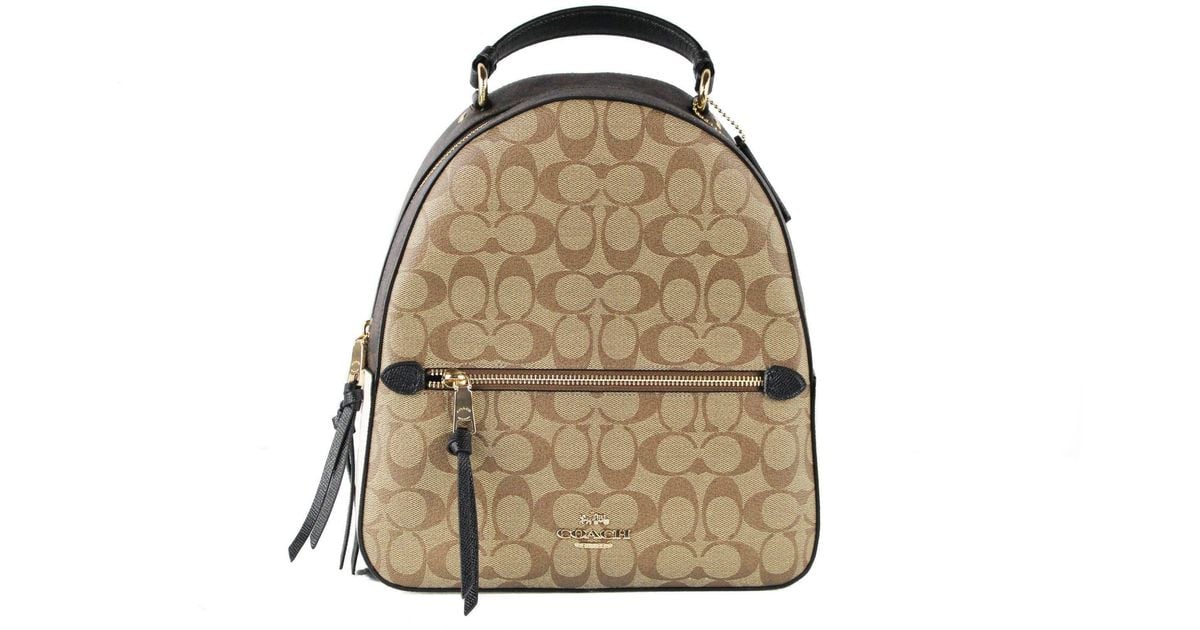 COACH Leather Signature Coated Canvas Block Jordyn Backpack Bookbag Lyst