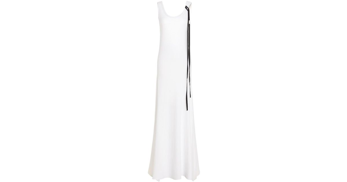 Ann Demeulemeester Cotton Emma Tank Top Dress Open Back White Womens Clothing Dresses Casual and summer maxi dresses 