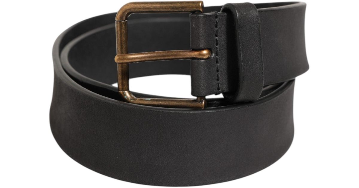 Dolce & Gabbana Bronze Calf Leather Gold Logo Waist Buckle Belt main image 1