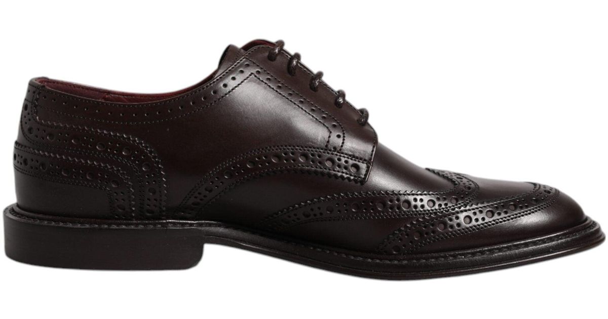 Dolce & Gabbana Gray Fleece Lace Up Men Derby Dress Shoes