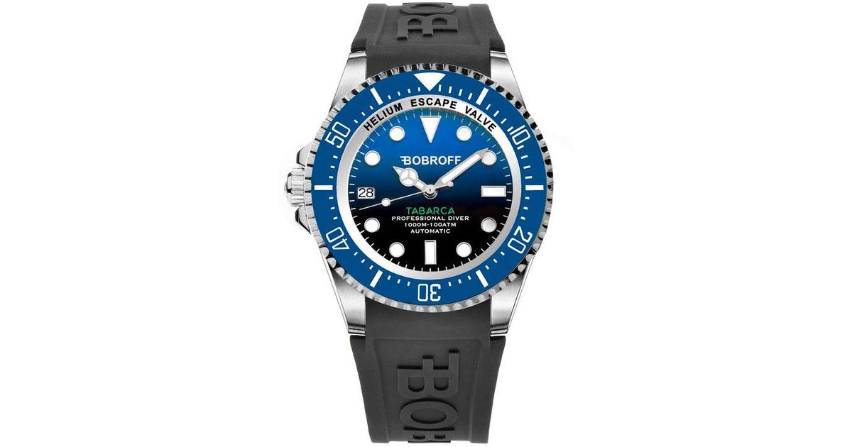 Bobroff Black Stainless Steel Dress Watch