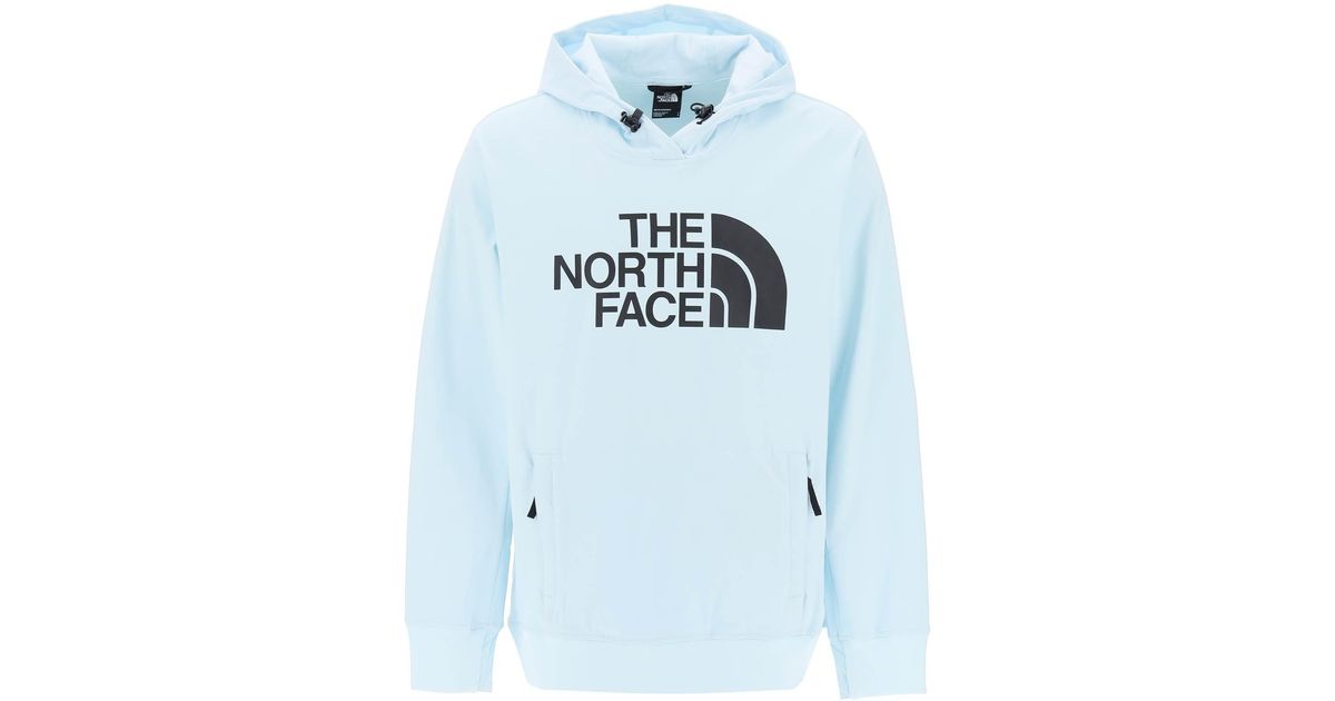 The North Face Blue Techno Hoodie With Logo Print for men