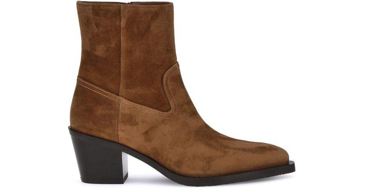 Stuart Foot Stuart Weitzman Tate Ankle Boots in Brown | Lyst