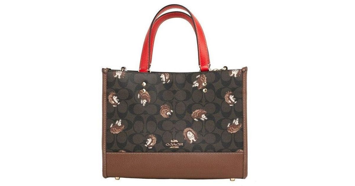 COACH Dempsey Medium Hedgehog Print Coated Canvas Carryall Tote Handbag