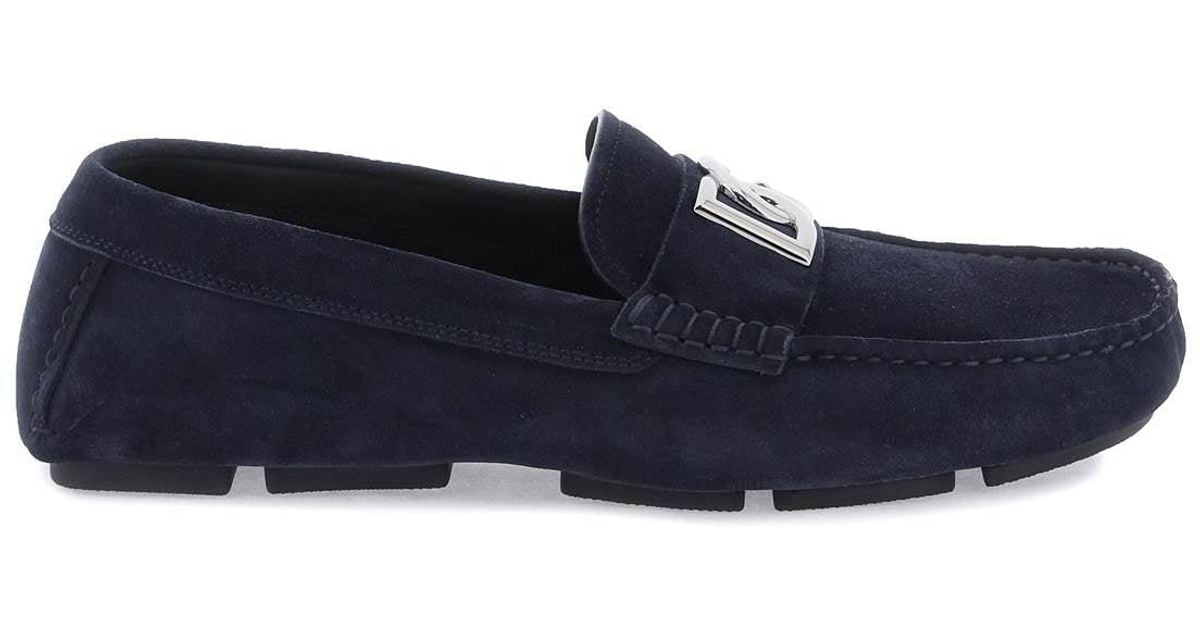 Dolce & Gabbana Suede Drivers in Blue for Men | Lyst