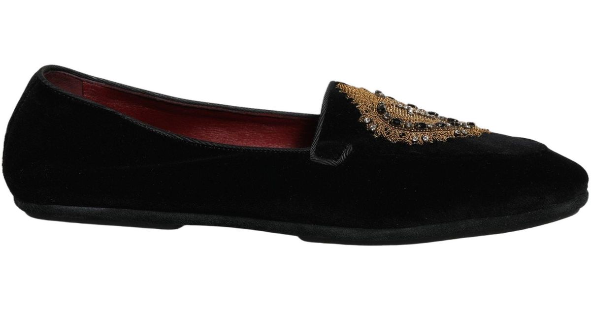 Dolce & Gabbana Black Velvet Sacred Heart Dress Loafers Men\'s Shoes Dolce & Gabbana DG Jacquard Loafers Gold Black Sacred Heart  main image 3