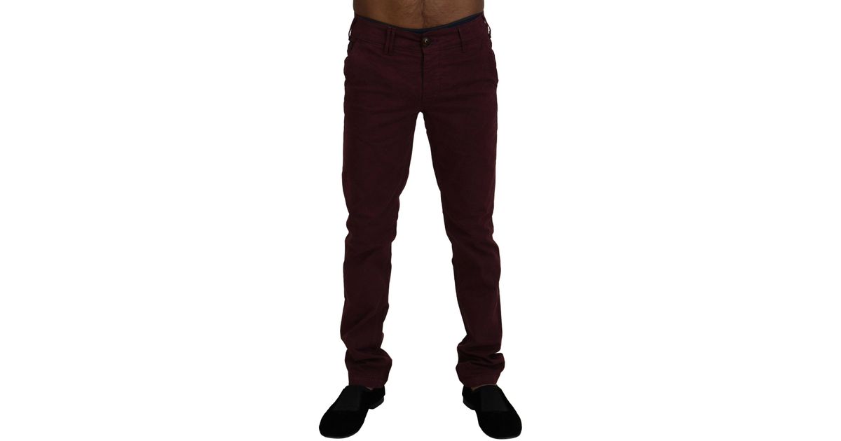 Hunter in Maroon | Men's Slim Dark Maroon Colored Twill Pants | SMN Studio  – S.M.N Studio