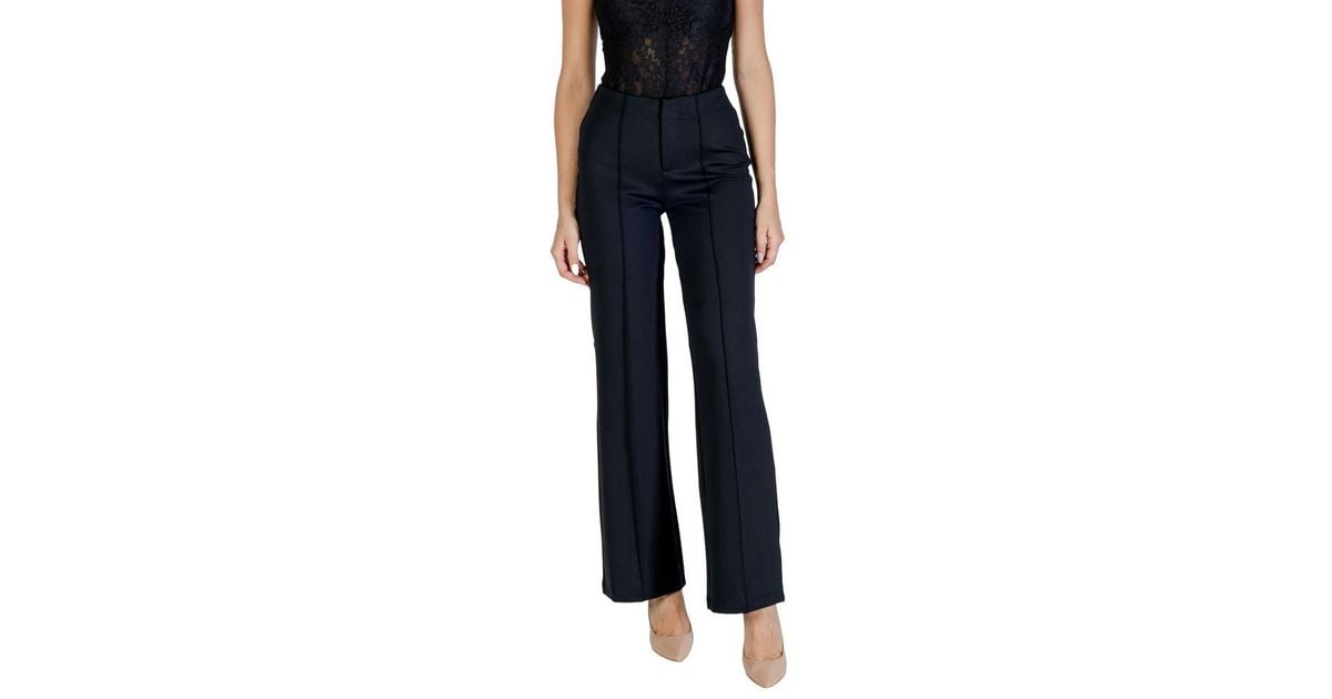 Guess Black Polyamide Flared Pants in Blue | Lyst UK