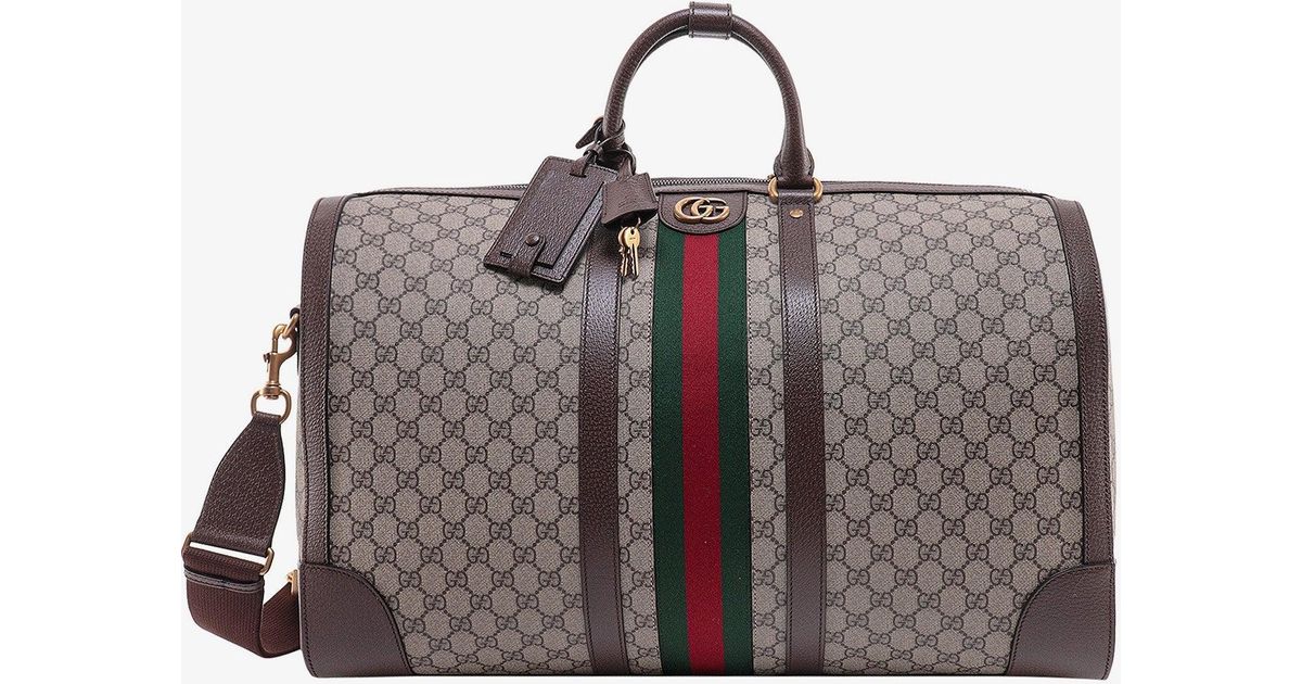 Gucci Leather Travel Bags in Brown for Men Lyst