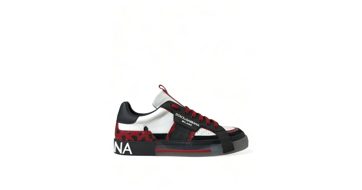 Dolce Gabbana Multicolor Custom Leopard Men Sneakers Shoes in