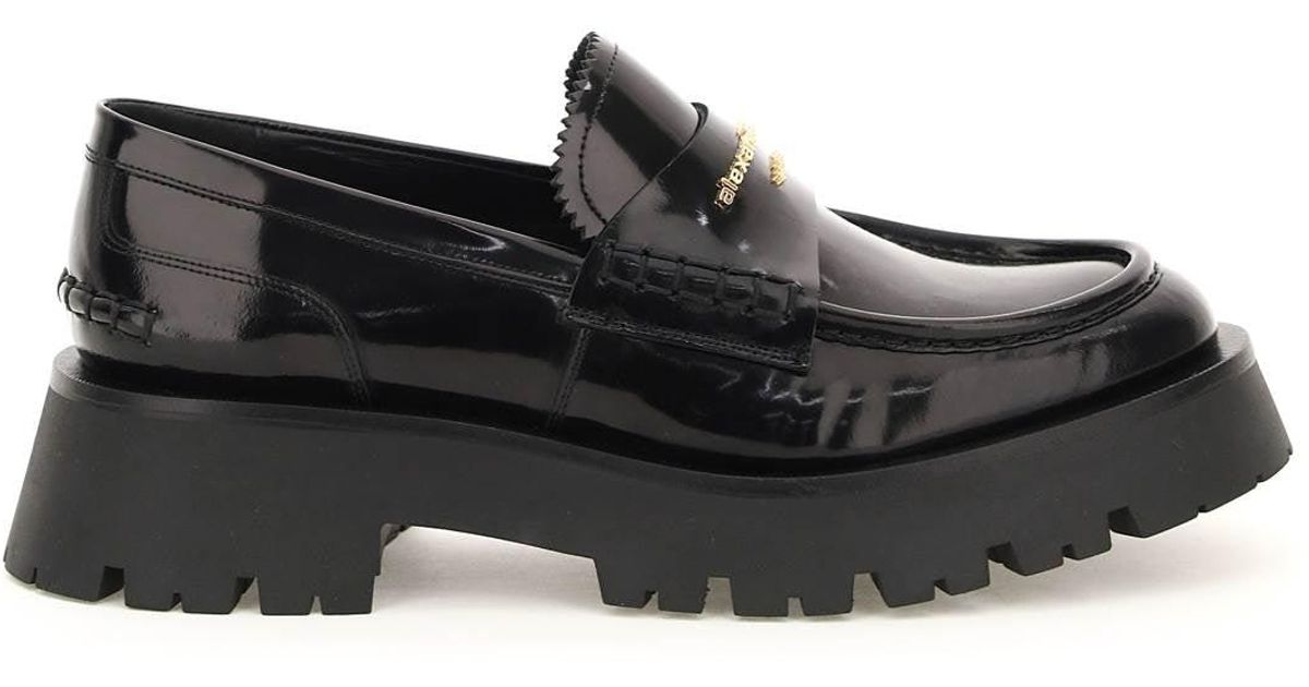 Alexander Wang Brushed Leather Carter Loafers in Black - Lyst