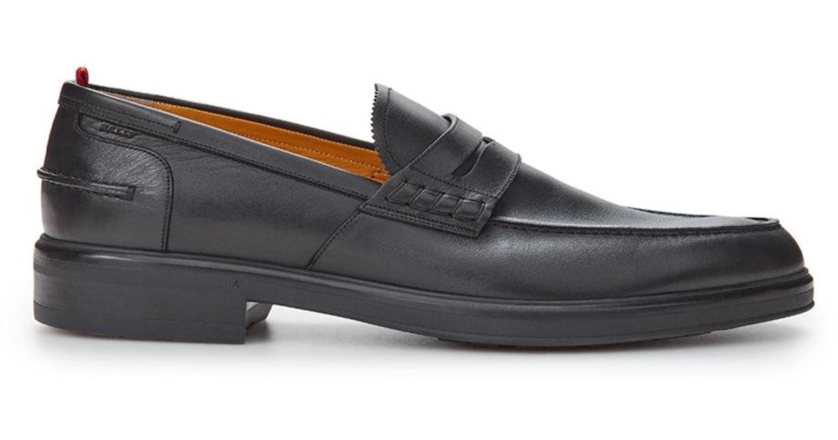 Bally Gray Black Leather Mody Loafer for men