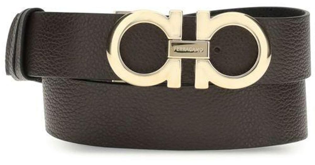 Ferragamo Black Calf Leather Bos Taurus Regular Belt