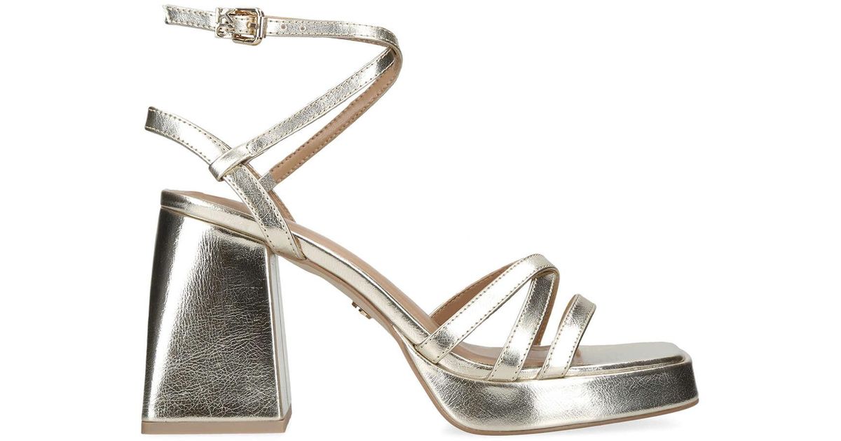 KG by Kurt Geiger Gold Block Heel in Metallic Lyst UK