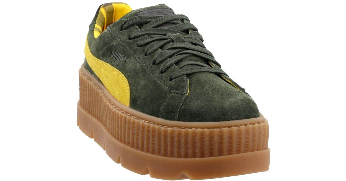 PUMA Fenty By Rihanna Suede Cleated Creeper in Green Lyst