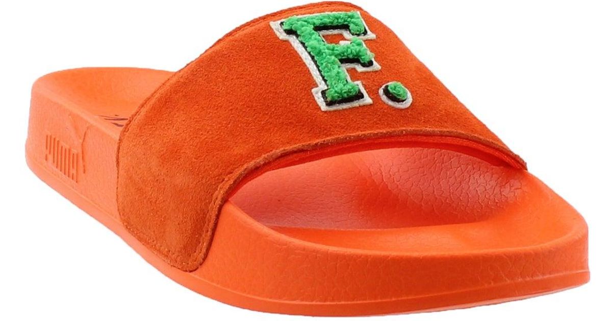 orange fenty slides