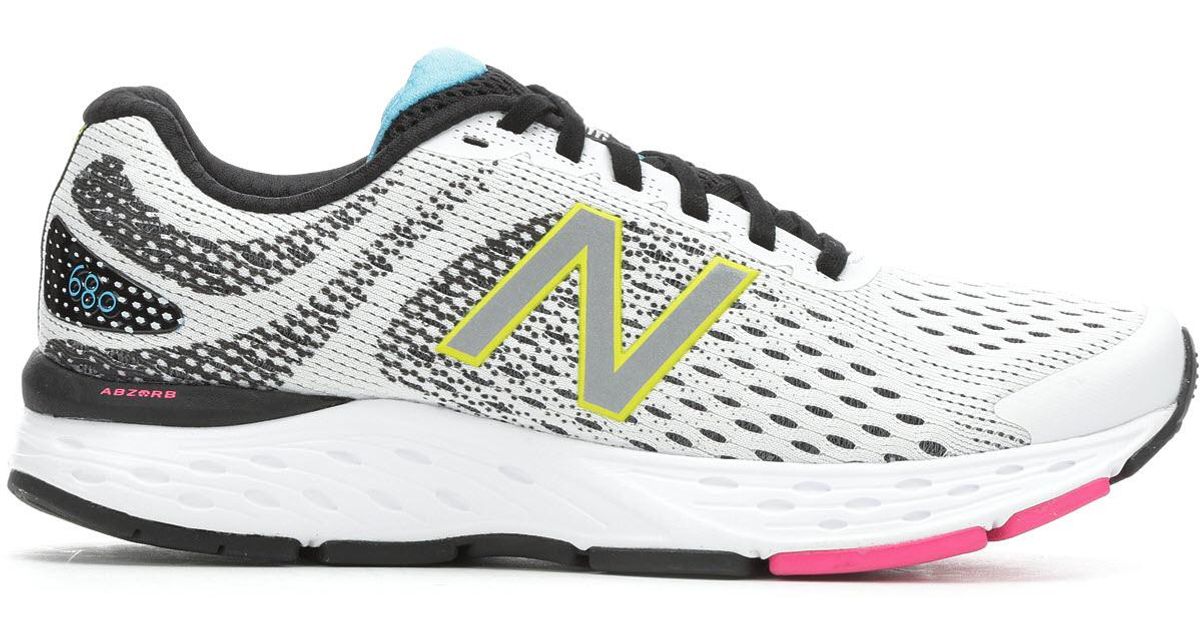 New Balance W680v6 Athletic Shoe in White,Black (White) - Lyst