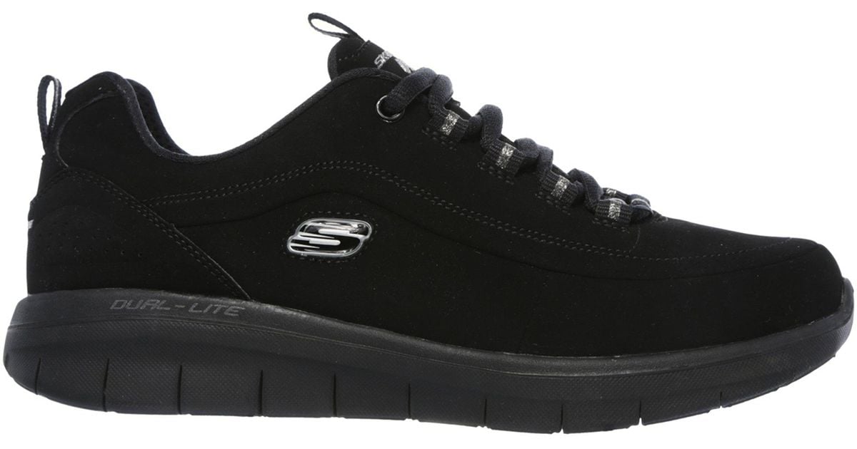 Skechers Leather Synergy 2.0 - Side Step in Black - Lyst