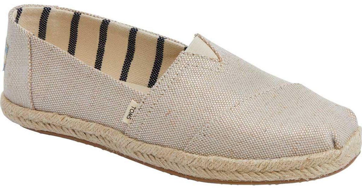 pearlized metallic canvas women's espadrilles