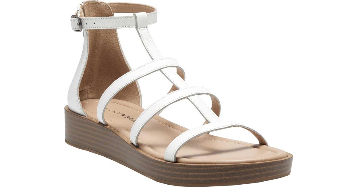 white strappy sandals wedge