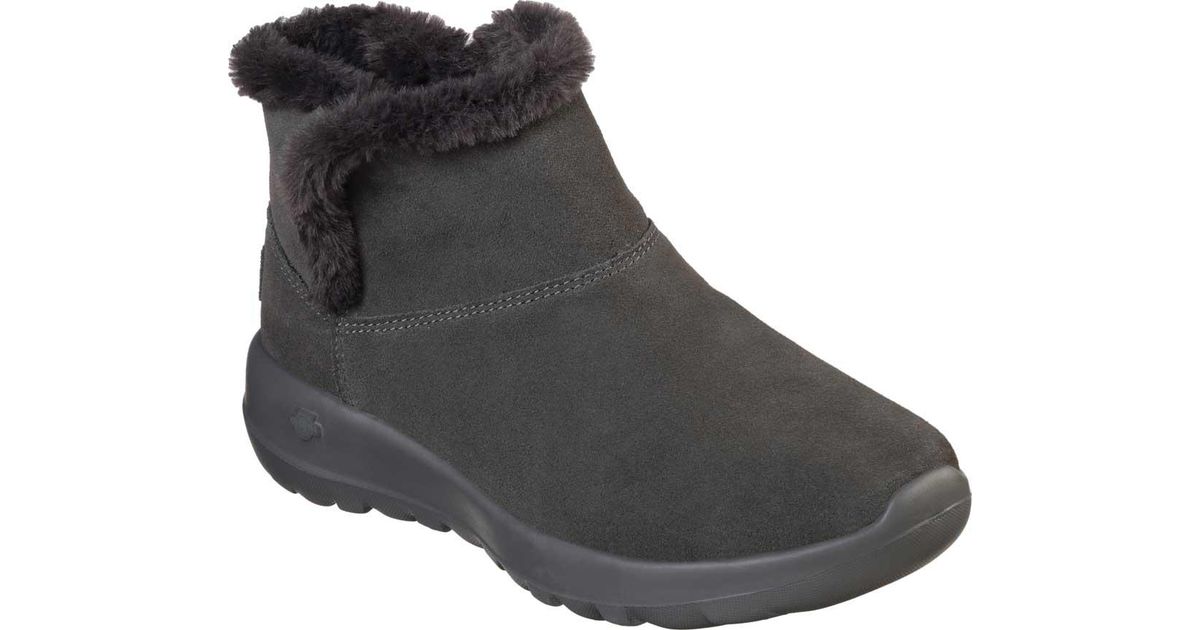 Skechers Gray On The Go Joy Bundle Up Ankle Boot