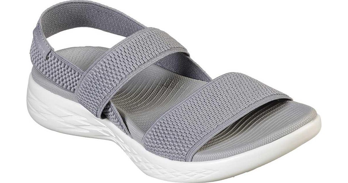 Skechers On The Go 600 Flawless Slingback Sandal in Gray/White (Gray) - Lyst