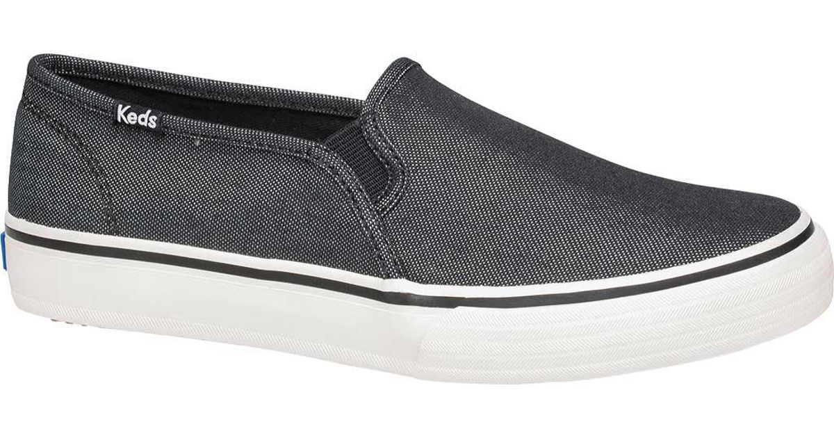 keds double decker slip on black