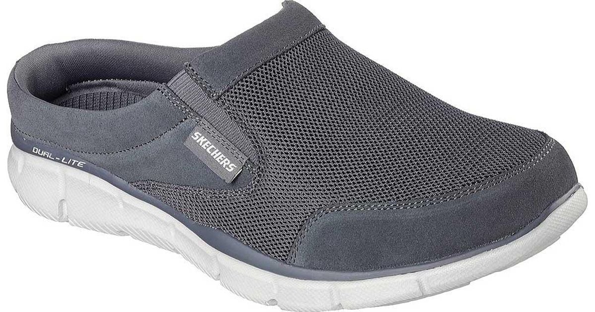Skechers Suede Equalizer Coast To Coast Clog in Charcoal (Gray) for Men ...