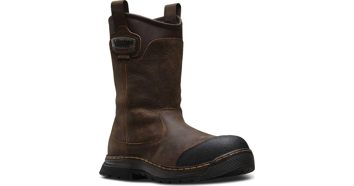 Dr. Martens Rubber Rush Eh Safety Toe Waterproof Rigger Boot in Brown