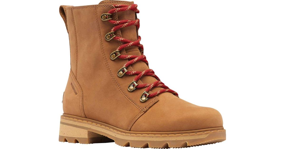 sorel lennox lace boot sandy tan
