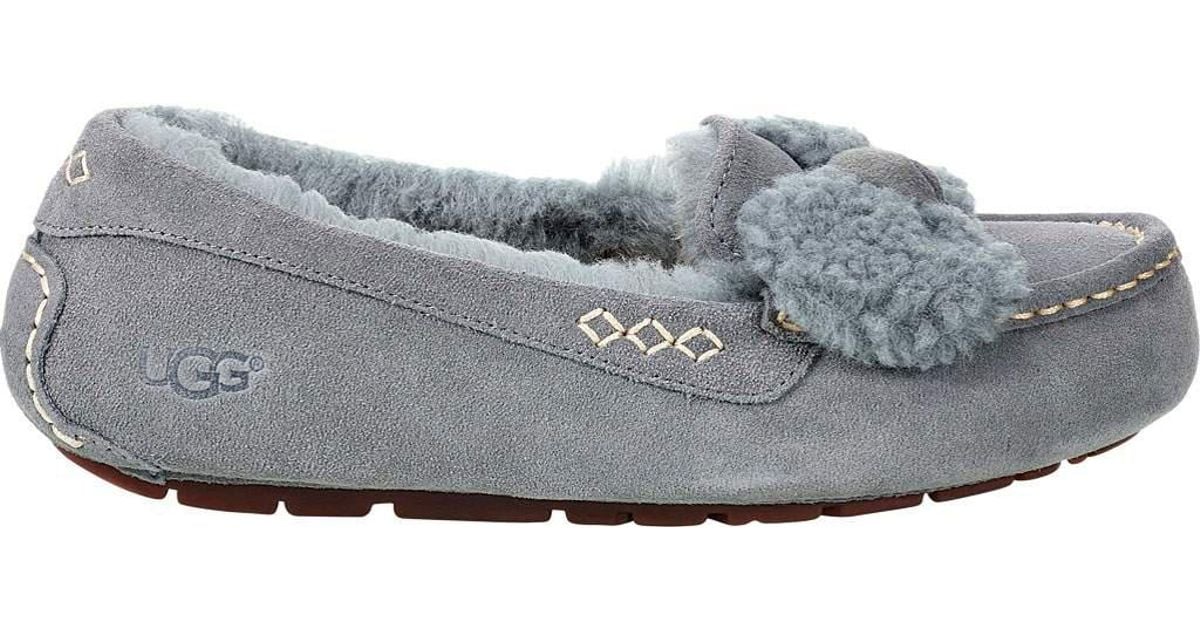UGG Ansley Fur Bow Loafer in Gray - Lyst