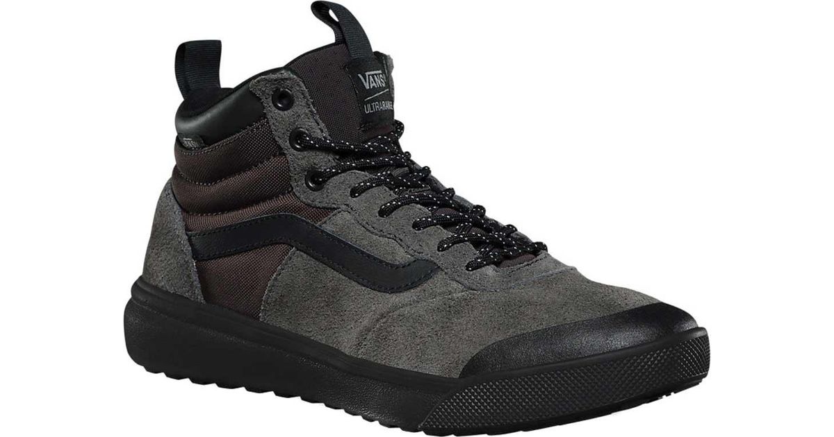 vans ultrarange hi peat black shoes