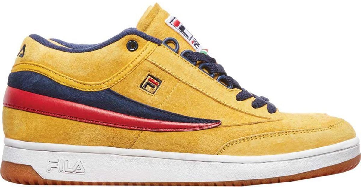 Fila Leather T1-mid in Yellow for Men 