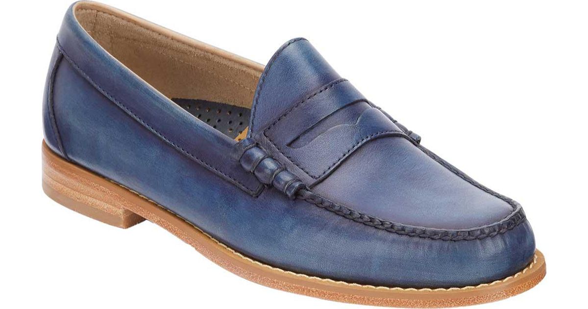 G.H. Bass & Co. Leather Larson Weejuns Penny Loafer in Blue for Men | Lyst