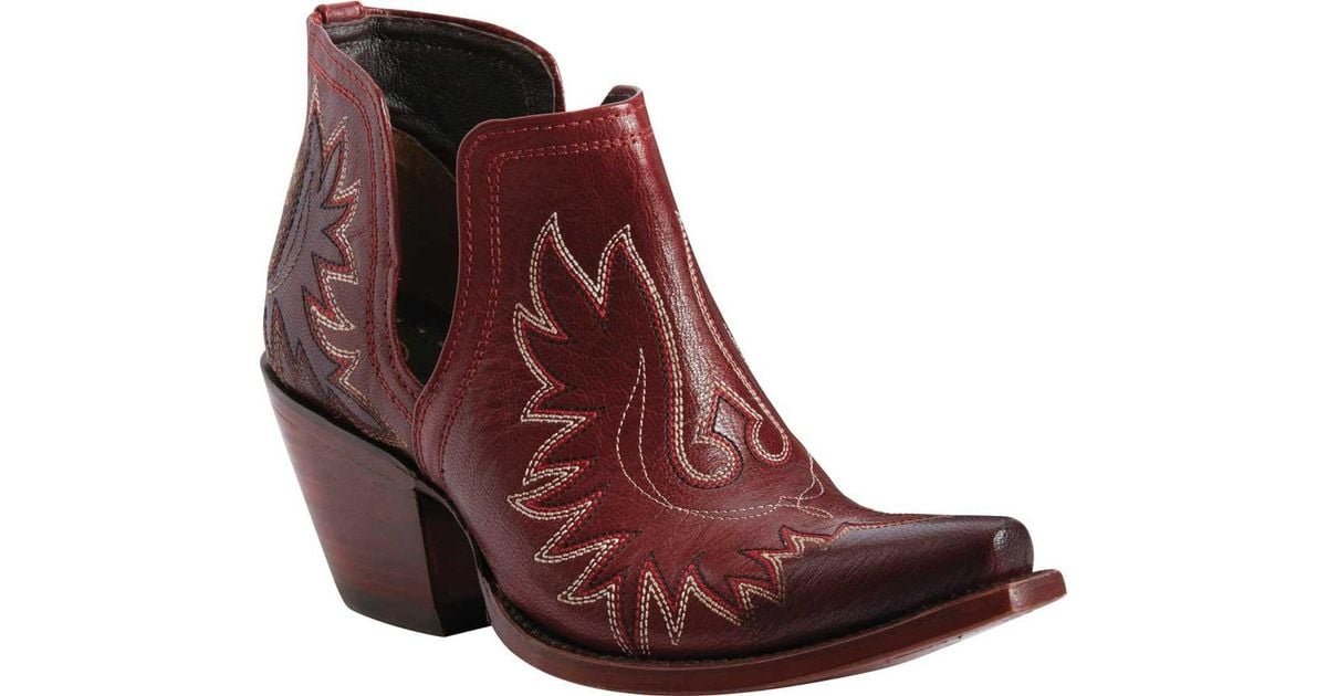 red ariat booties