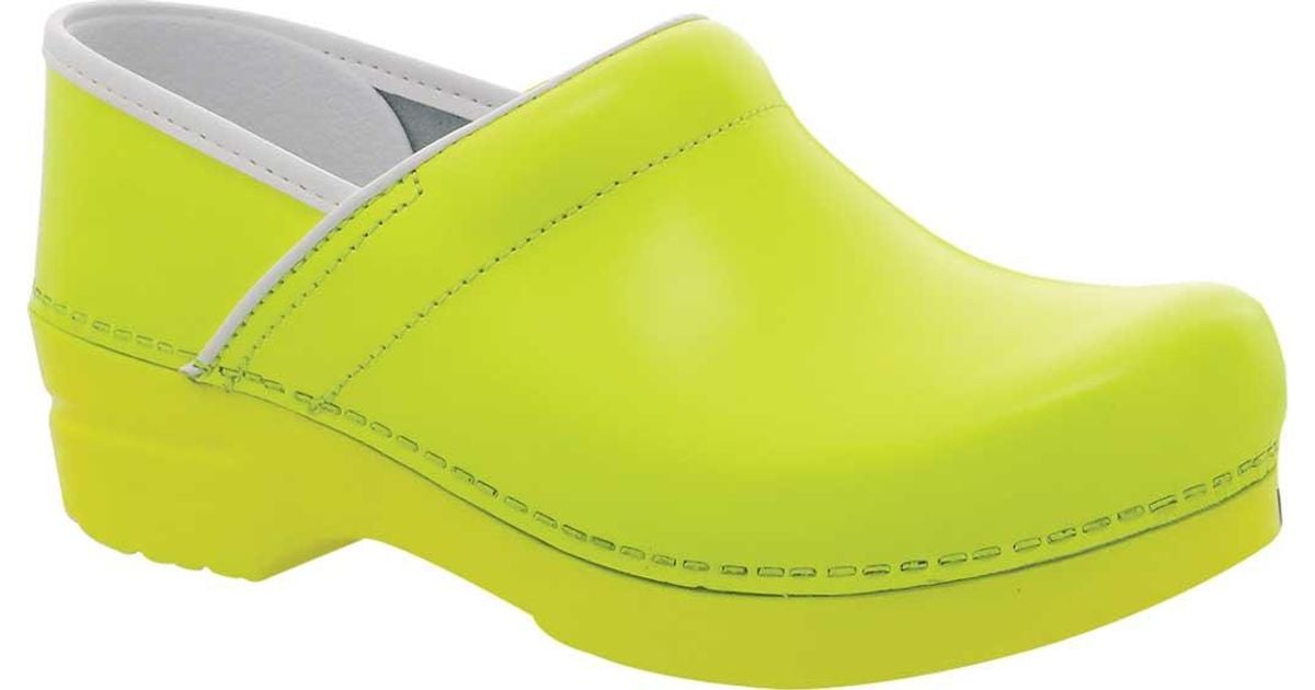 Dansko Leather Professional Clog in Yellow Neon Leather (Yellow) Lyst