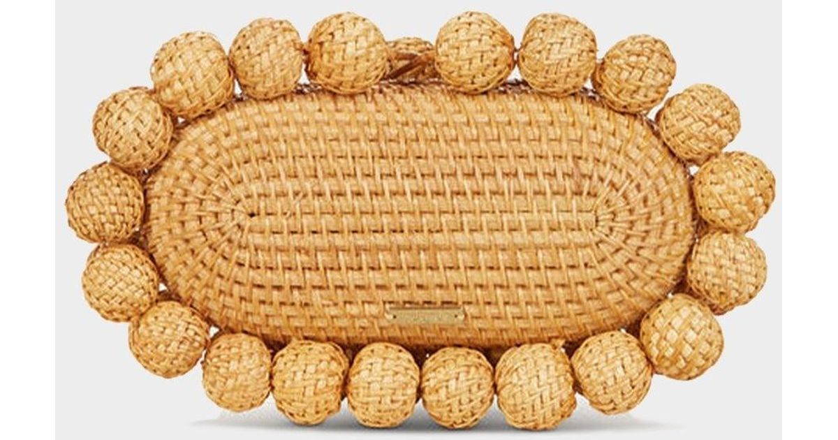 Cult Gaia Jaya Clutch In Rattan Natural Lyst
