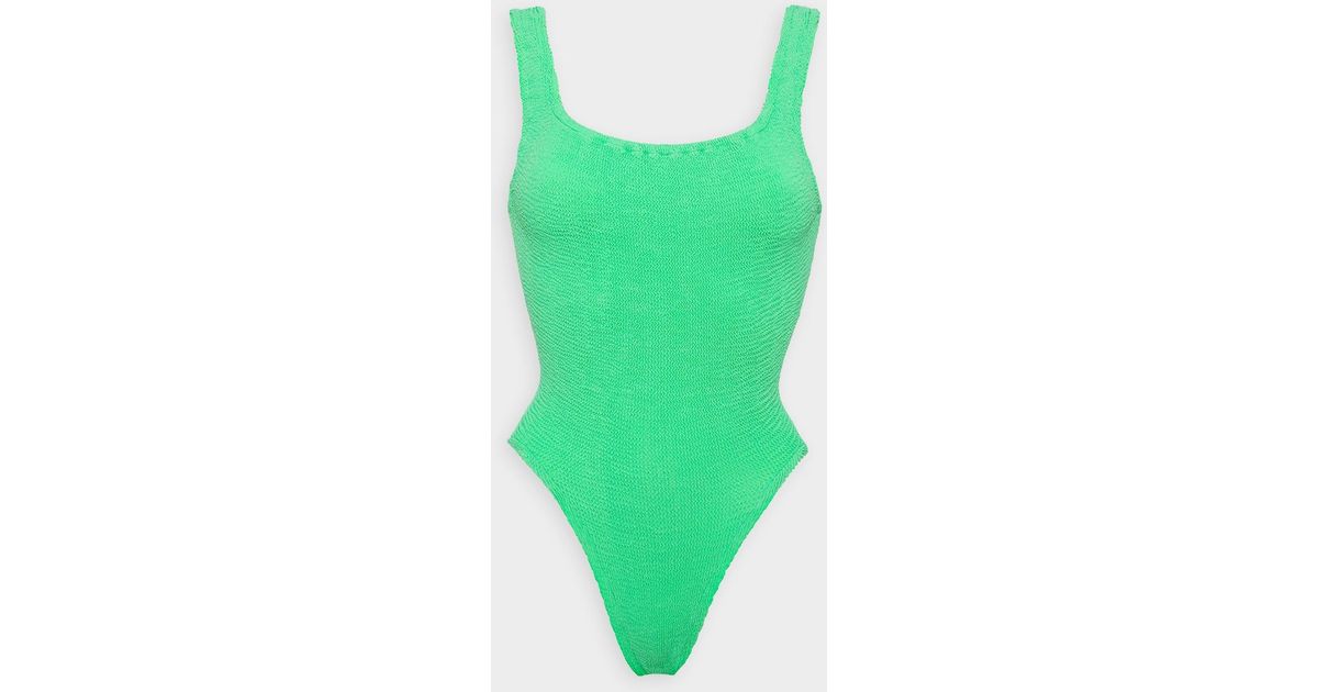 Hunza G Square Neck Swimsuit In Lime in Green | Lyst