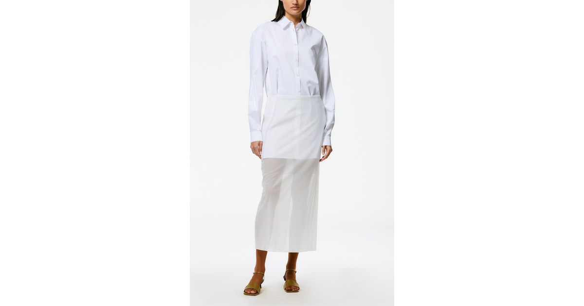 Tibi Sheer Gauze Maxi Pencil Skirt In White | Lyst