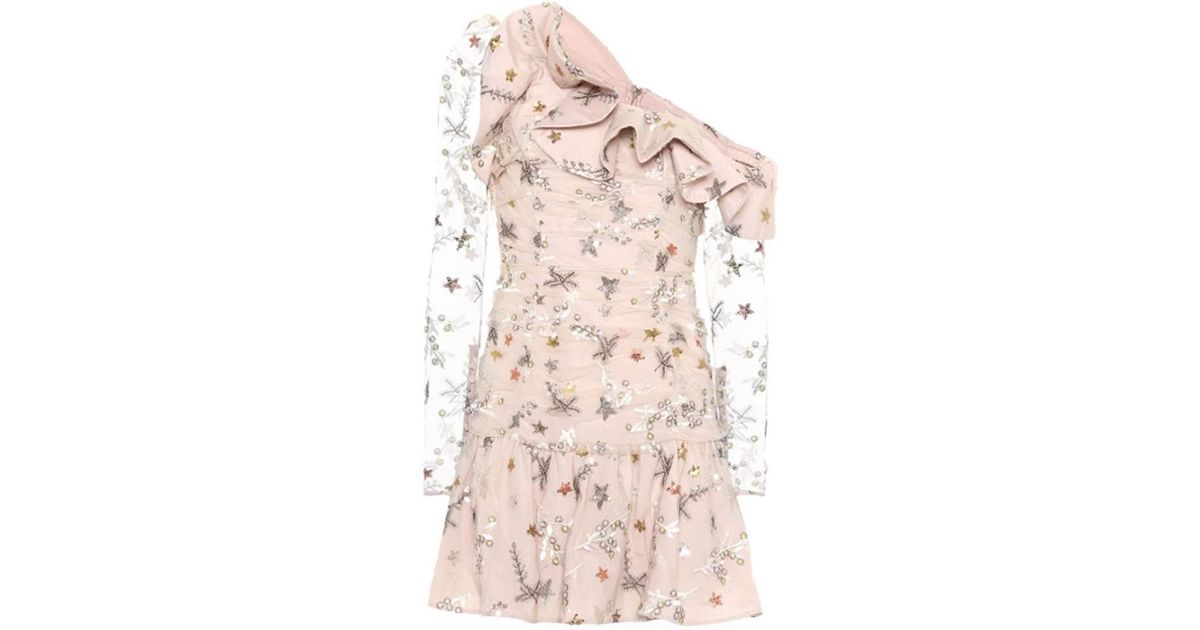 self portrait star mesh dress