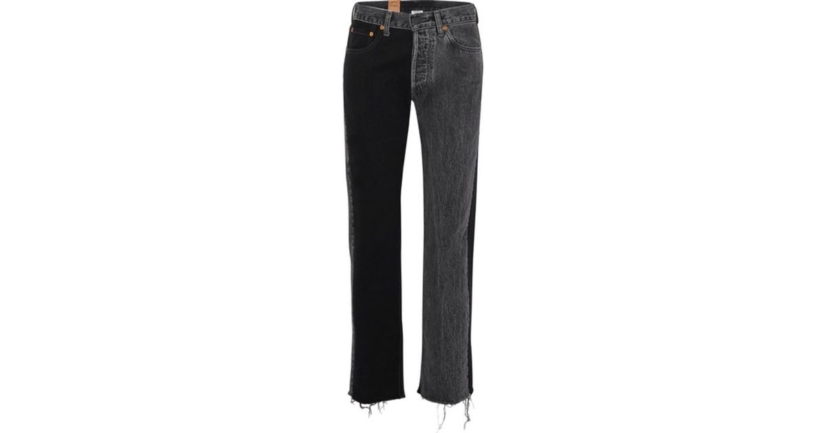 Vetements X Levi Two Tone Skinny Jeans in Black | Lyst