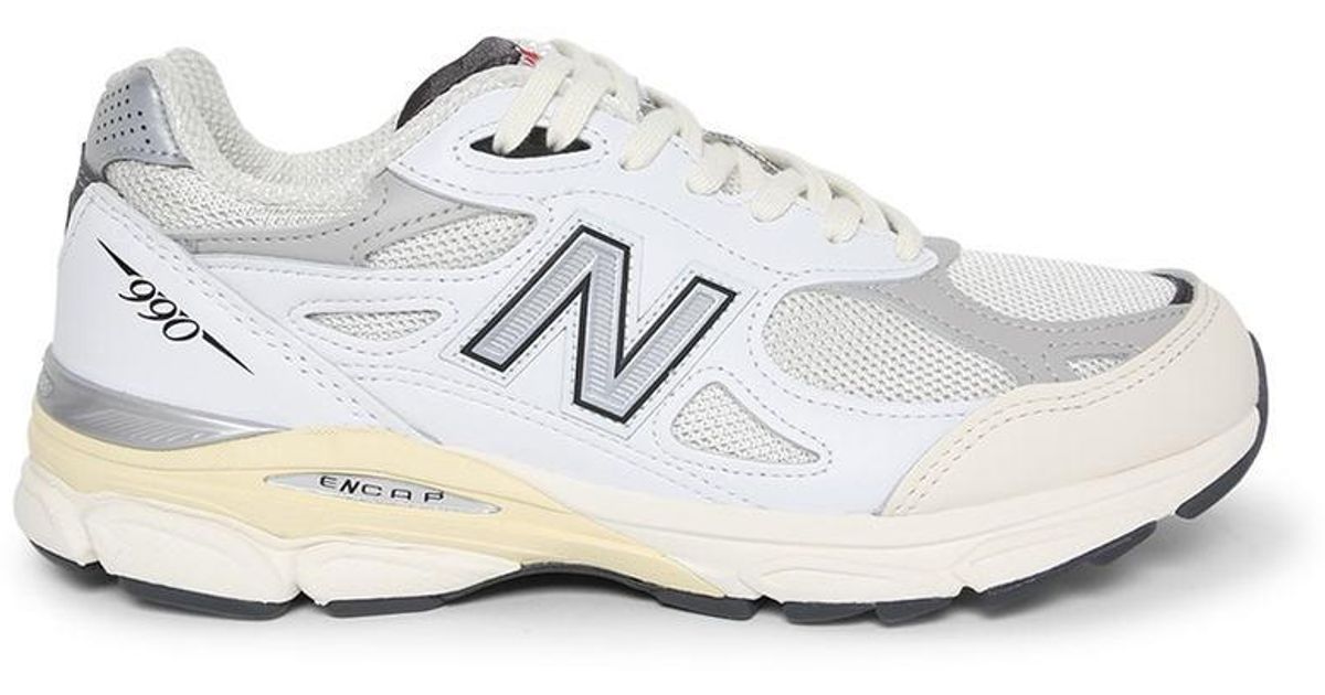 New Balance Leather Made In Usa 990v3 Sneaker White | Lyst