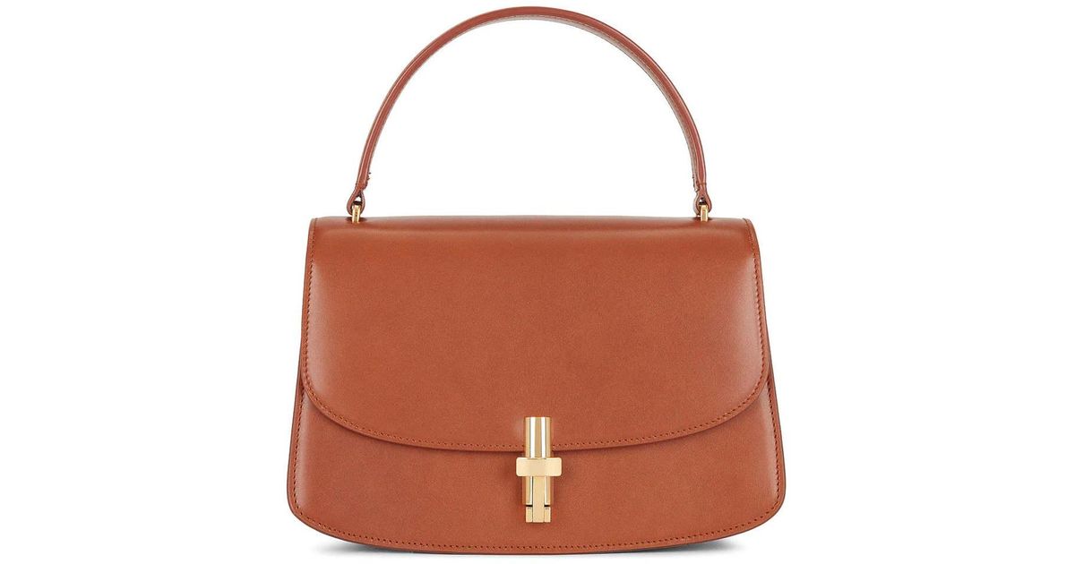 The Row Sofia Top Handle Leather Handbag in Brown Lyst