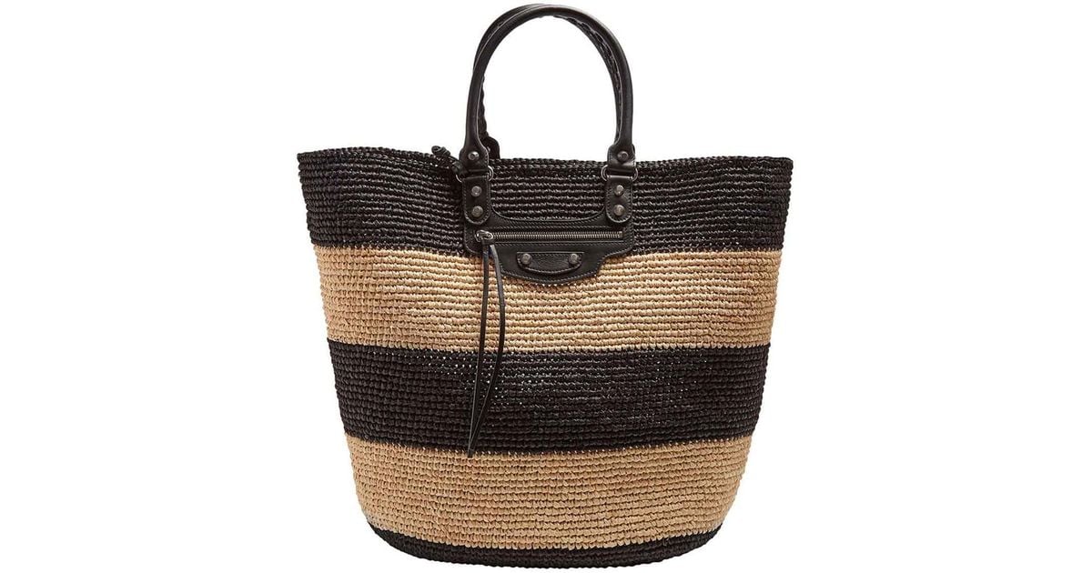 Balenciaga Leather Panier L Beach Bag 